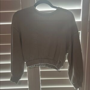 Zara Women's Light Blue Cropped Sweatshirt